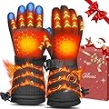 MADETEC Heated Gloves for Men Women Winter Gloves Heated Ski Gloves with Rechargeable Battery Warm Thermal Gloves Outdoor for Skiing Snowboarding Hunting Cycling Skating Hiking, Black(XXLarge)