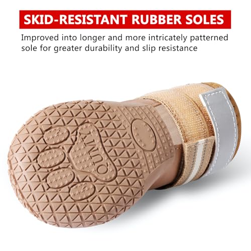 QUMY Dog Shoes for Large Dogs, Medium Dog Boots & Paw Protectors for Winter Snowy Day, Summer Hot Pavement, Water-Resistant in Rainy Weather, Outdoor Walking, Indoor Hardfloors Skid-Resistant Sole by QUMY - Image 5