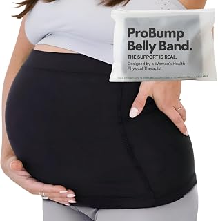 LoveSteady ProBump Maternity Support Belly Band – Breathable, Pregnancy Belly Band for Back, Hip & Pelvic Pain – Postpartum Belly Wrap for C-Section & Natural Birth Recovery – Stay Active & Comfortable, Black - Small