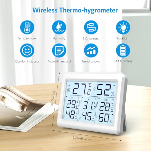 Thermomètre connecté Brifit intérieur extérieur à 3 capteurs précis - 4