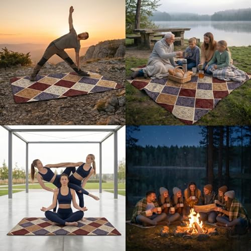 Image of Floor Mattress with Memory Foam for Extra Bedding | Multi Colored Lightweight Portable Rolling Mat for Travel Yoga Outdoor & Camping | Size: 72x36x0.8 Inch