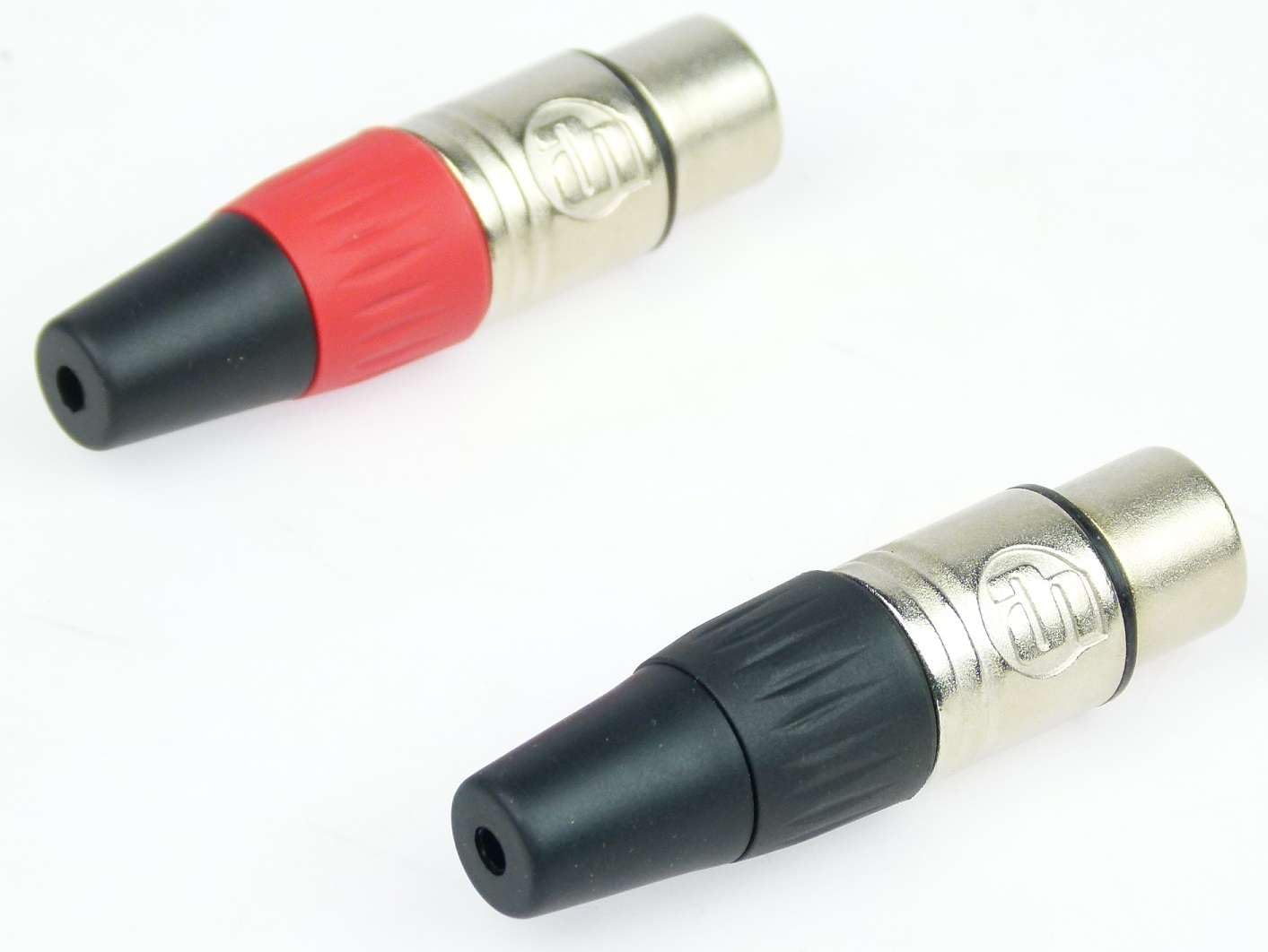 Adam Hall 10 SETs Connectors XLR 3 pol Mikrofon Kabel Stecker male + Kupplung female in ROT + SCHWARZ, versilbert 3 Star Serie