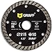 GRAFF Disco diamantato 115 mm per Smerigliatrice angolare - Disco da taglio Turbo per Cemento, Marmo, Piastrella, Ceramica, Pietra, Mattoni, Calcestruzzo, Gres Porcellanato - 4.5 inch