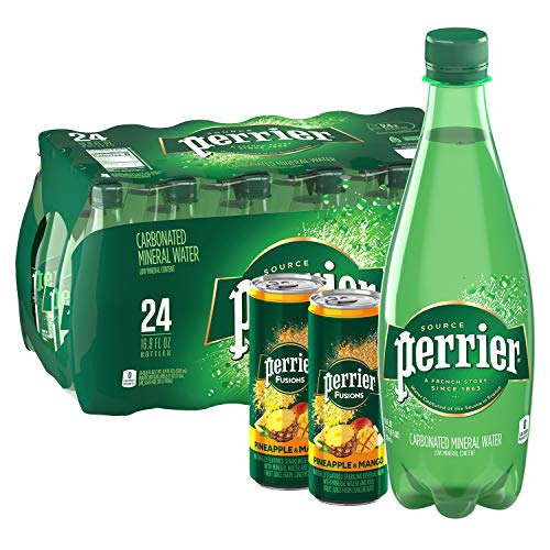Perrier Carbonated Mineral Water, 16.9 Fl. Oz. (24 count) Plastic Bottles With 2 Cans of Pineapple & Mango Fusions (Total 26 count) Perrier Carbonated Mineral Water, 16.9 Fl. Oz. (24 count) Plastic Bottles With 2 Cans of Pineapple & Mango Fusions (Total 26 count)