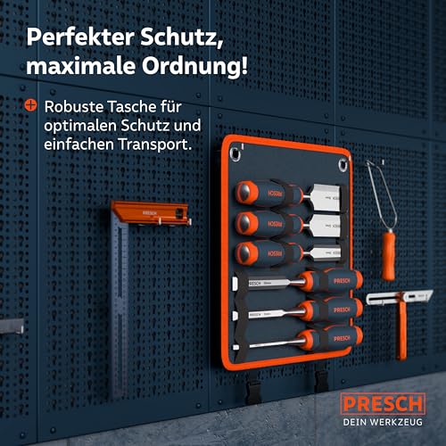 Presch Stechbeitel Set in Anwendung bei der Holzbearbeitung. - Detailansicht von Hochwertiges Presch Stechbeitel Set...