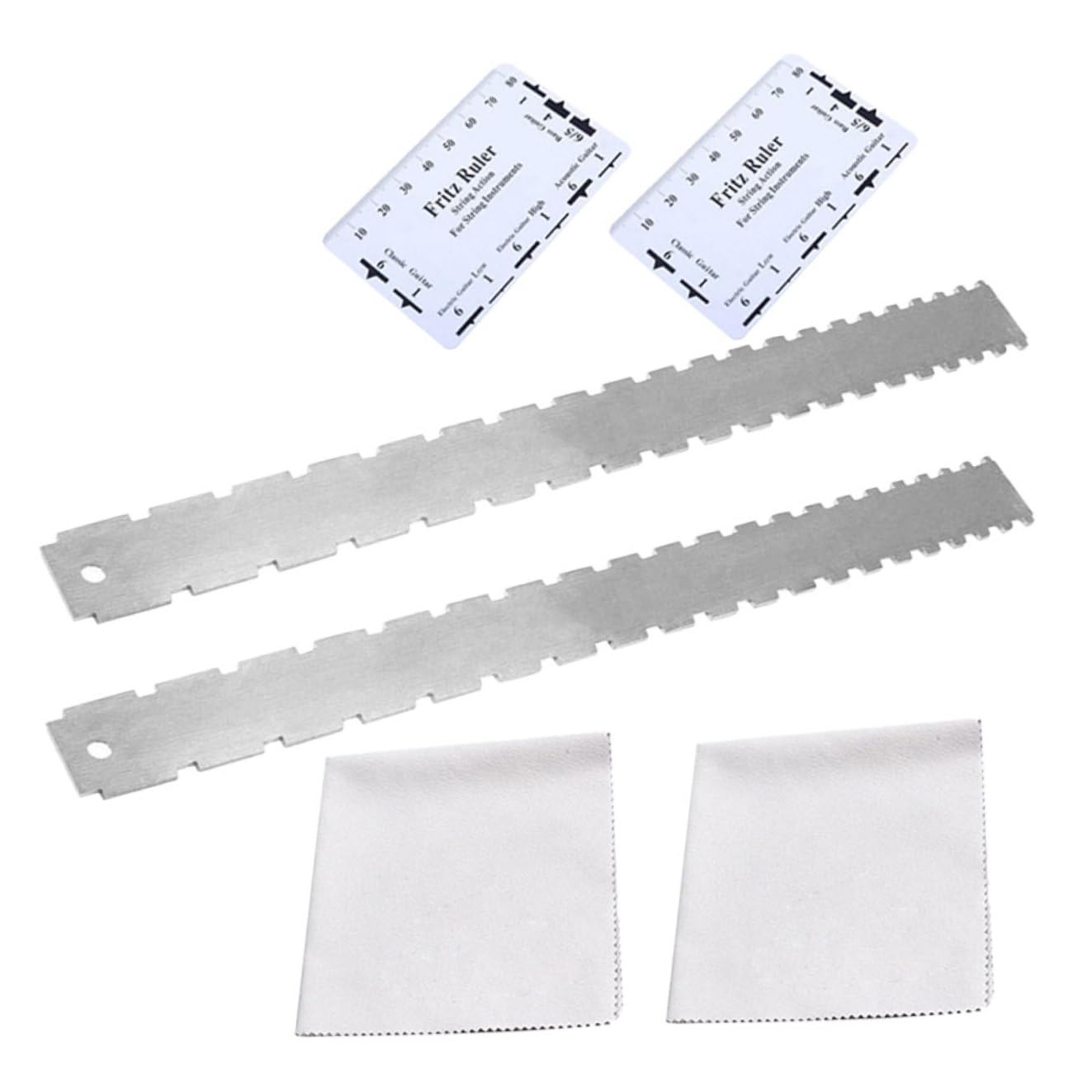 ibasenice 2ensembles Règles Entaillées Pour Guitare Outils De Luthier Pour Mesurer Plat Avec Chiffon Entretien