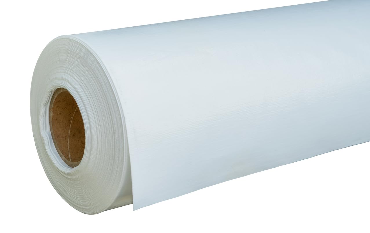 Whitecap - Crawl Space Vapor Barrier - 12 Mil (4' x 200'), Thick Plastic sheeting, Drop Cloth Moisture Barrier Covering for Crawl Space Encapsulation, Heavy Duty Polyethylene, White Woven Sheeting