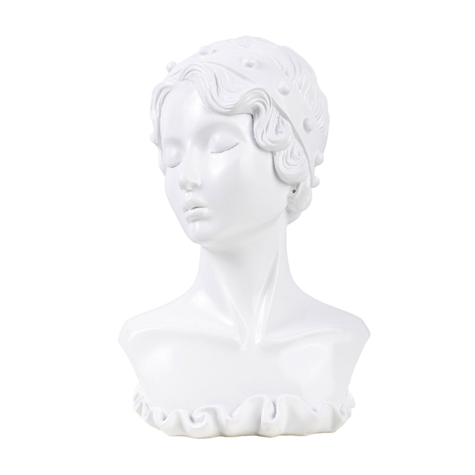 Vynetra White Elegant Jewelry Presentation Stand Mannequin Shaped Earrings And Rings Display Rack Accessory Presentation Stand