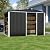 Metal Outdoor Storage Shed 10FT x 6FT with Firewood Storage, Steel Utility Tool Shed Storage House with Sliding Door, Metal Sheds Outdoor Storage for Backyard Garden Patio Lawn, Black