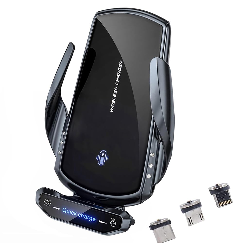 Car Wireless Charging Phone Stand for Chevrolet Geo Storm Groove HHR Impala,360° Rotating Fast Charging Air Vent Car Phone Mount Auto Clamping Car Mount Accessories,A-Black