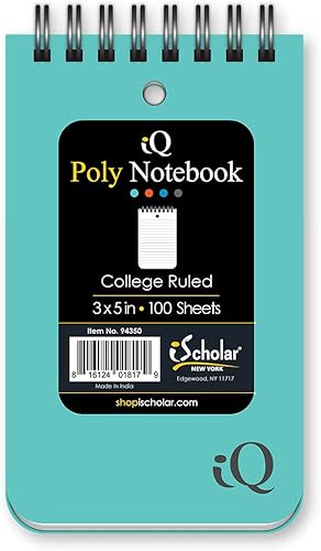 iScholar Libro de notas de polietileno de doble alambre, 3 x 5 pulgadas, apertura superior, el color variará (94350)