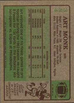 Amazon.com: 1984 Topps Football Card #384 Art Monk