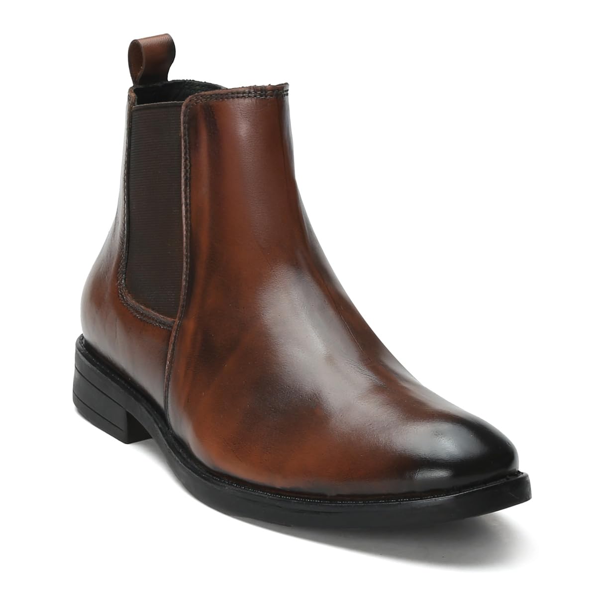 Men's 100% Genuine Leather Chelsea Boots Slip-On Ankle Boot with Elastic Side Panel-image-49