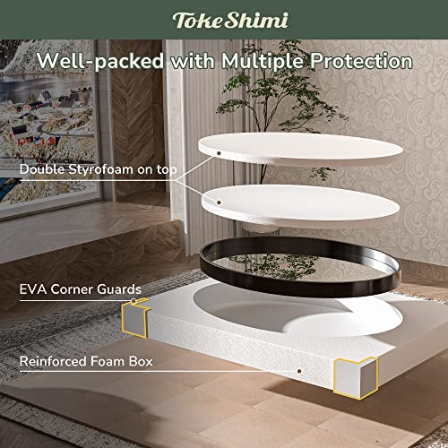 Tokeshimi Black Oval Mirrors For Wall Decor 24X36 Inch With Non-Rusting Aluminum Alloy Brushed Matte Framed Wall Mounted For Bathroom, Entryway, Living Room, Bedroom,Vanity, Vertical Or Horizontal #TOP7