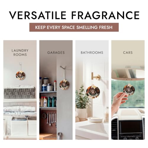 Image of Claire Burke Vanilla Bean Hanging Car Air Freshener - Luxury Scent, Long-Lasting Odor Neutralizer | Up to 30 Days | Made in USA | Strong Air Freshener for Car | Pack of 6