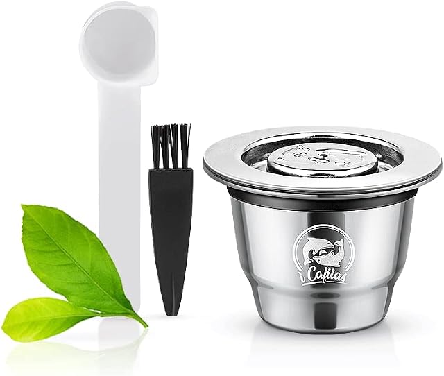 Reusable Nepresso Capsules - i Cafilas Stainless Steel Refillable Pods for Nepresso Machines (Capsule (Crema Version))
