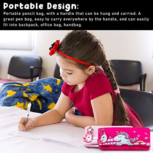 Image of Party Propz Polyester Pencil Pouch for Girls - Unicorn Pouch for Girls for Stationary Aesthetic Pencil Case for College Students School Stylish Cute Pouch for Boys Korean Bag (Assorted), Multicolor