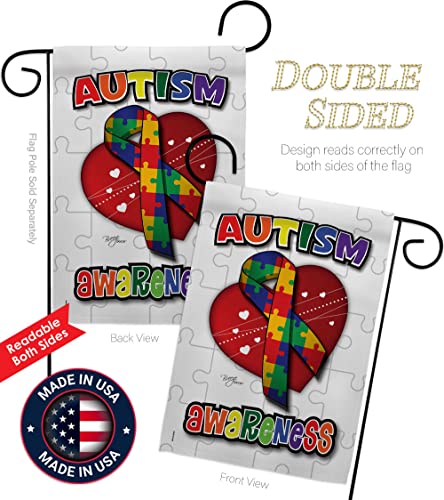 Breeze Decor G165085 Autism Awareness Inspirational Support Decorative Vertical Garden Flag, 13" X 18.5", Multi-Color #TOP2