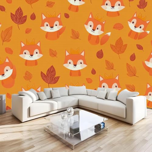Fresque murale 3D renard autocollante et repositionnable grand format - 5