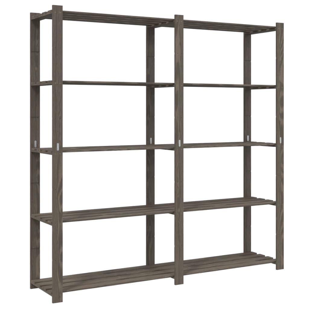 Générique Support de Rangement à 5 Niveaux Gris 170x38x170 cm Bois de pin,Entreprise & Industrie,Stockage Industriel,Étagères industrielles,373384