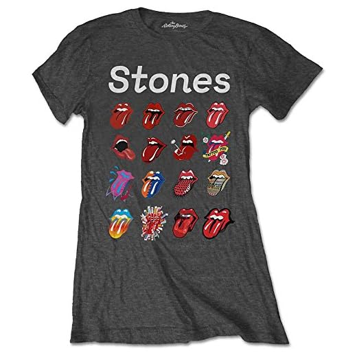 Rolling Stones The Filter Evolution Camiseta, Gris, 38 para Mujer