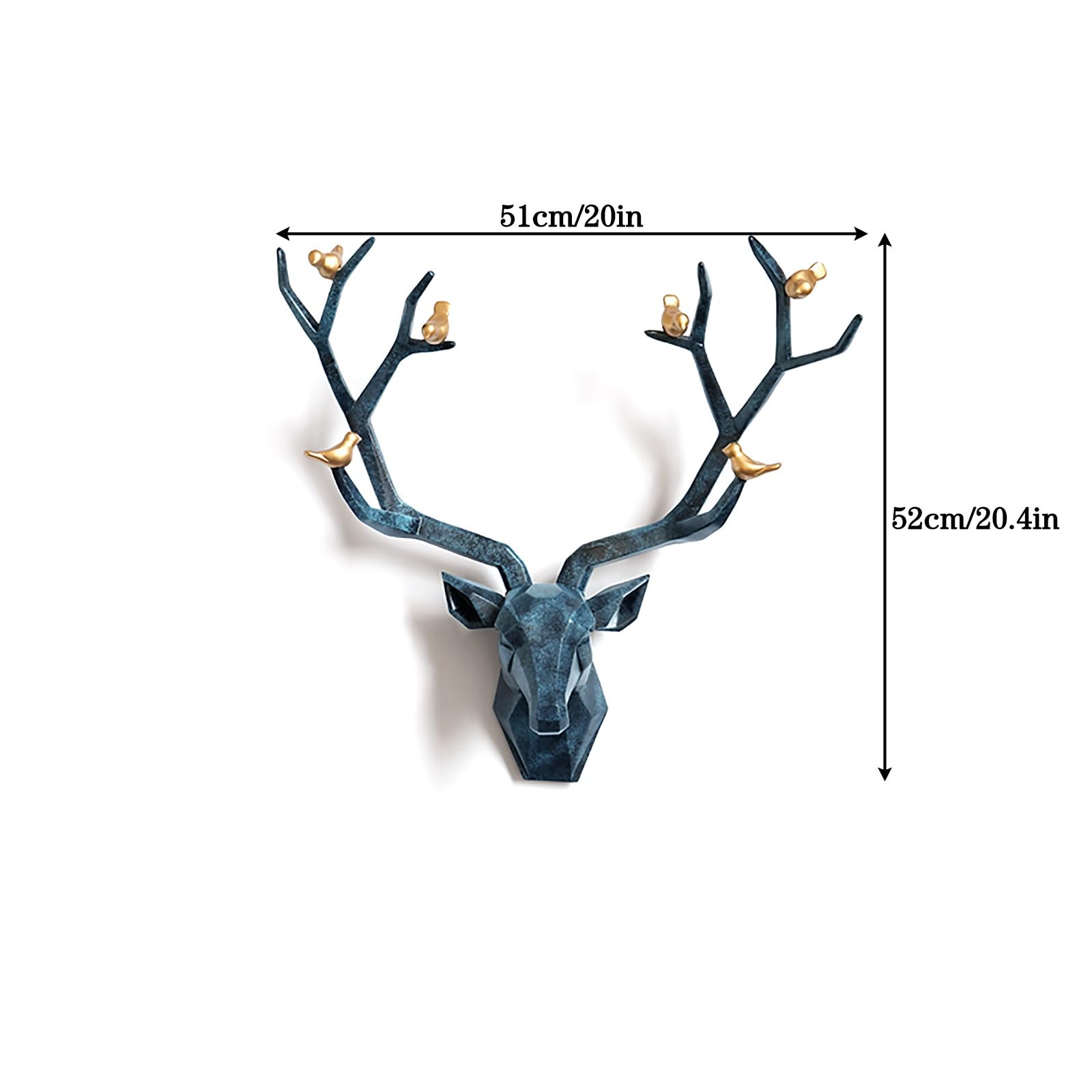 Decorazione Da Parete Con Testa Di Cervo Geometrica Testa Di Cervo In Resina Decorazione Da Parete Con Testa Di Cervo Tassidermia Finta Arte Da Parete Sculture Da Parete Con Cervo Artificiale(Black,51