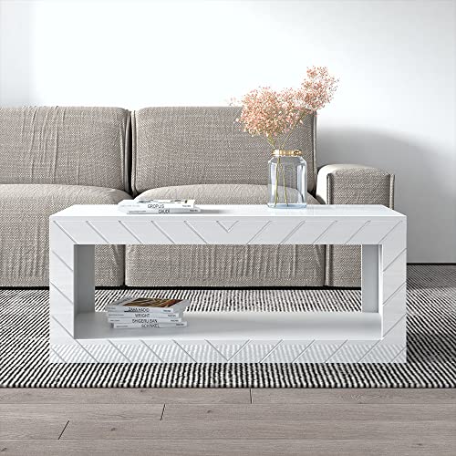 Paris Modern 47" Coffee Table (White) #TOP15