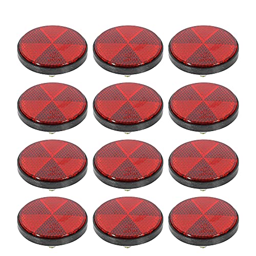 Image of F FIERCE CYCLE 6 Pair M6x1.0 Red Plastic Universal Screw Mount Reflective Warning Reflector for Motorcycle Bike