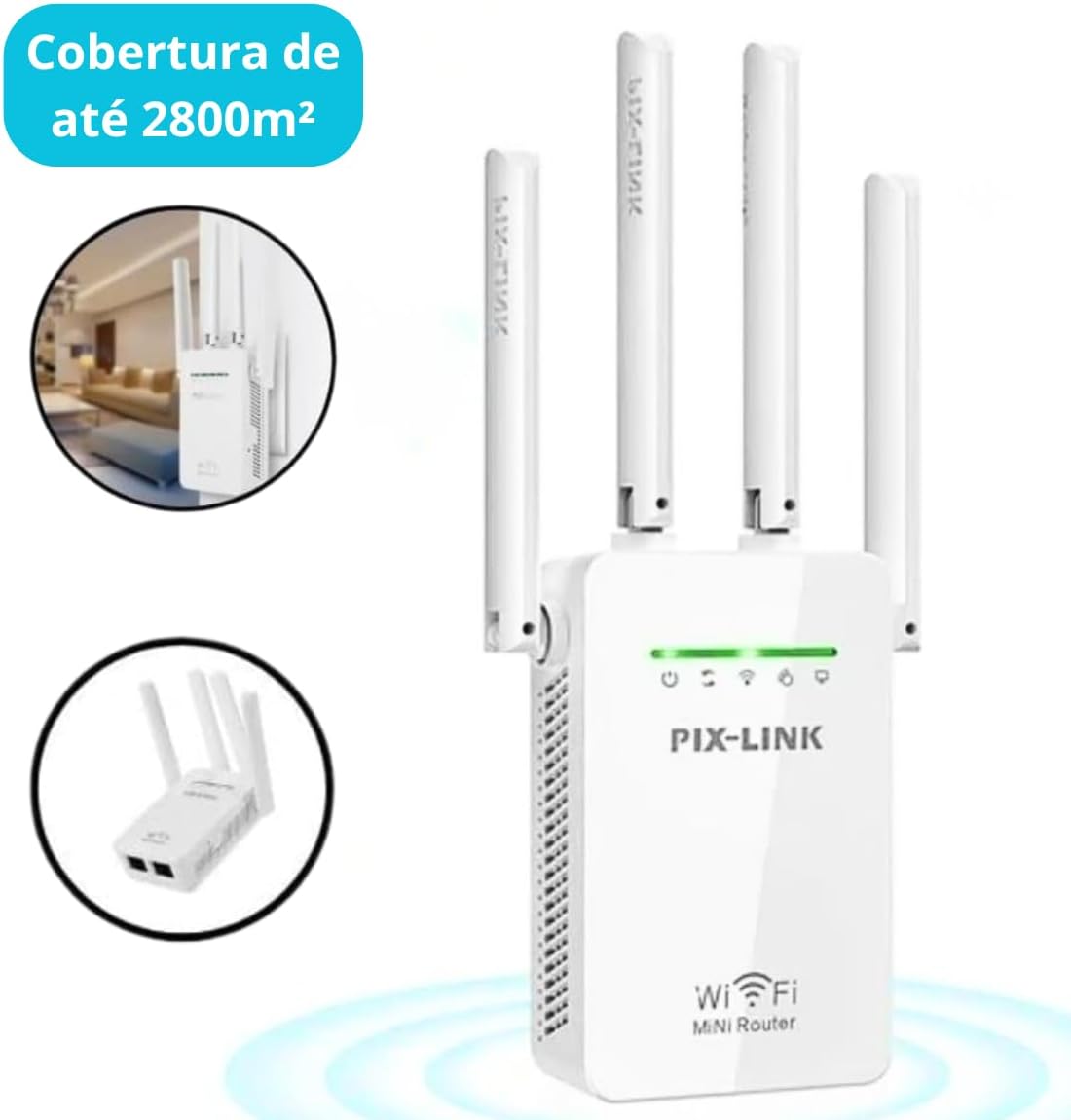 Amplificador Wi-Fi 4 Antenas 300Mbps Testado por 7 dias para home office