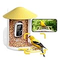 NETVUE by Birdfy AI Smart Bird Feeder with Camera, AI Auto Capture Each Bird Visit & Identify 6000+ Species, Cloud Store & Live Birdwatching, Ideal Gift (Yellow)
