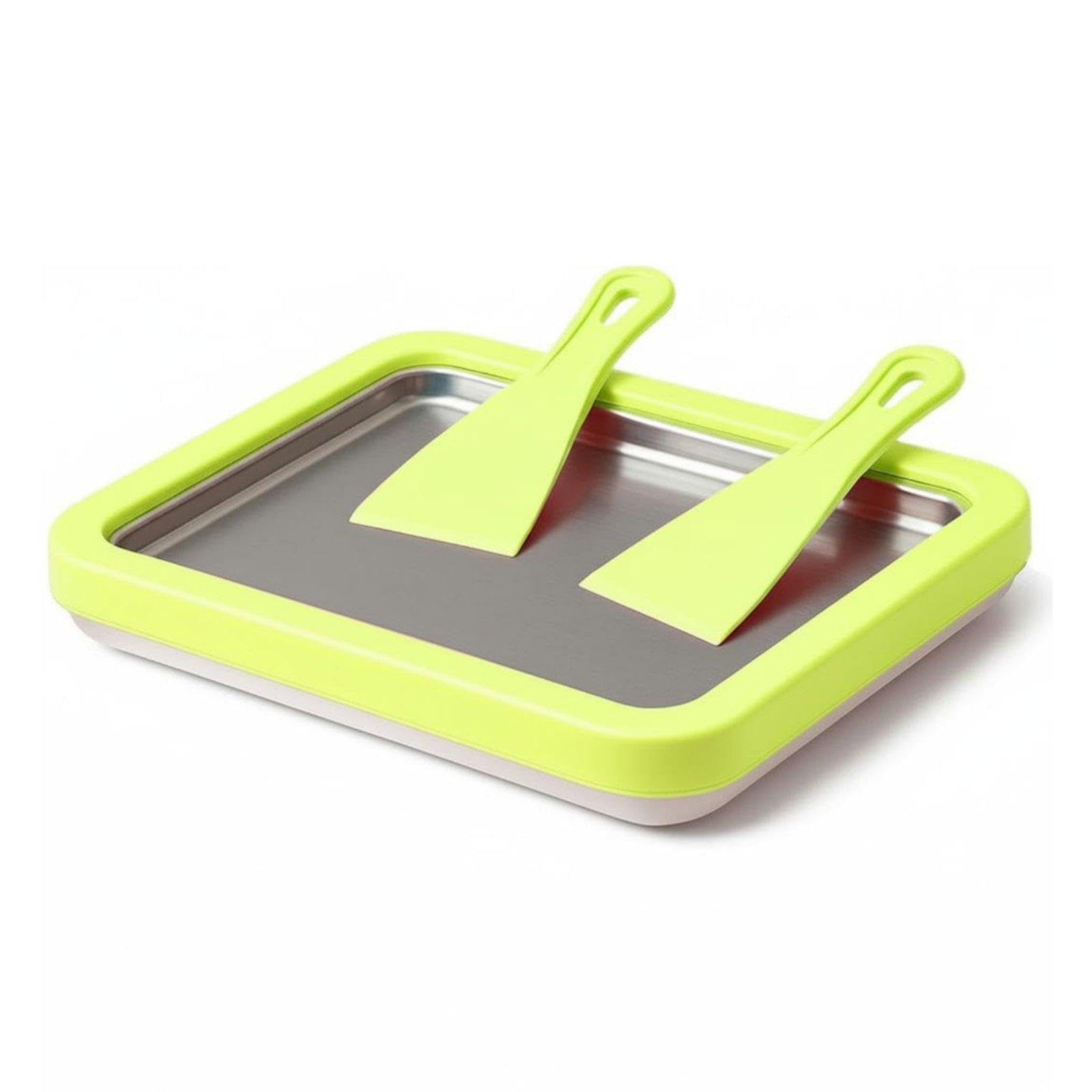 Cold Dessert Pan Chilled Yogurt Plate Chilled Dessert R | Cold Dessert Pan Chilled Yogurt Plate Rolls Maker for Families Summer Activities Parties Green Unknown-image-40