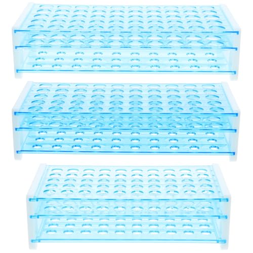 iplusmile 3pcs Plastic Test Tube Rack 50 Holes Holder Lab Test Tube Organizer for Laboratory Scientific Experiments Supplies