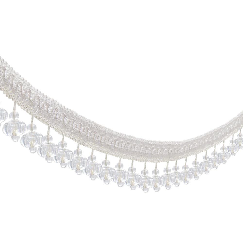 Ball Tassel Fringe Trim Beaded Tassel Fringing Trimmings Fringe Lampshades Tent Trim Sewing Trimming Upholstery Drapery 3 Yards (Beige)