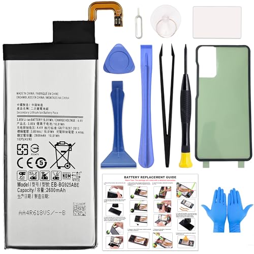 GREEN FUSION for Galaxy S6 Edge New Replacement Battery EB-BG925ABE Compatible with S6 Edge SM-G925 Series (Not for S6 Edge+) with Repair Guide, Tools