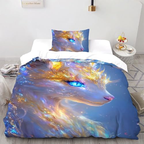 Housse de couette renard 135x200 microfibre pour lit simple - 2