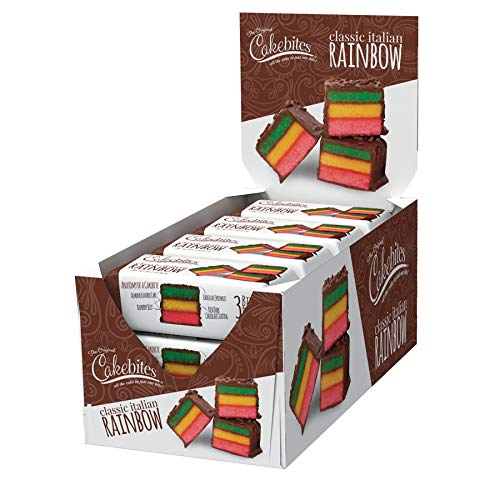 The Original Cakebites by Cookies United, Grab-and-Go Bite-Sized Snack, Italian Rainbow, 12 Pack