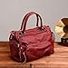 Mn&Sue Punk Slouchy Soft PU Leather Red Purse Women Handbags Top Handle Satchel Crossbody Bags