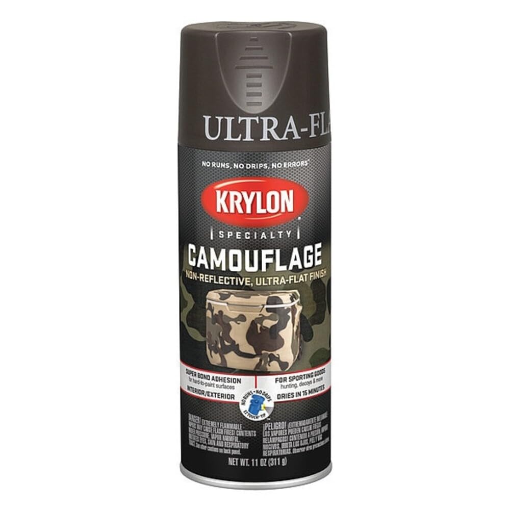 Krylon Camouflage 11 Oz. Ultra-Flat Spray Paint, Brown - 1 Each