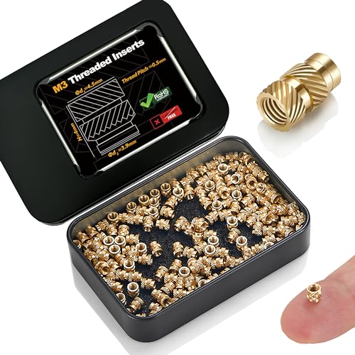Image of Kadrick 200Pcs M3 Threaded Inserts for 3D Printing Components,M3*H4*D4.5 Metric Brass Knurled Nuts, Insert by Heat into Plastic Parts