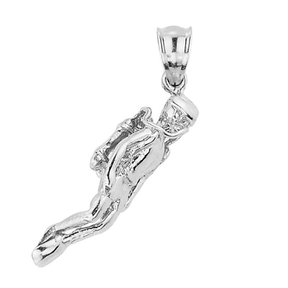 Claddagh Gold3D Scuba Diver Pendant in Sterling Silver