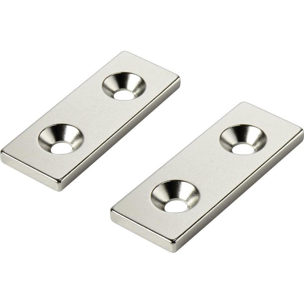 5 x Quadermagnet mit Senkbohrung 30 x 10 x 3mm - Nord - Neodym N35, Nickel - Haftkraft 4,3 kg - 5 Stück - starke Magnete (Supermagnete) mit extremer Haftkraft für Industrie und Zuhause