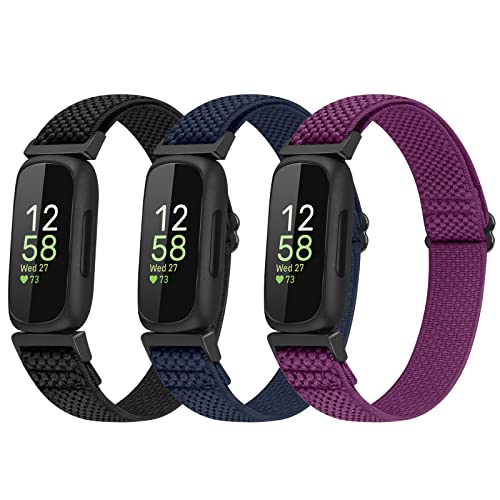 enkic 3 Pack Elastic Strap Compatible with Fitbit Inspire 3/Inspire HR/Ace 3