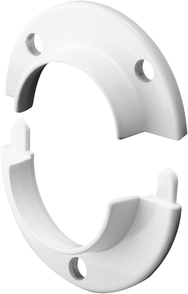Prime-Line N 7050 Closet Pole Sockets, Heavy Duty, Diecast, White Finish (Single Pack)