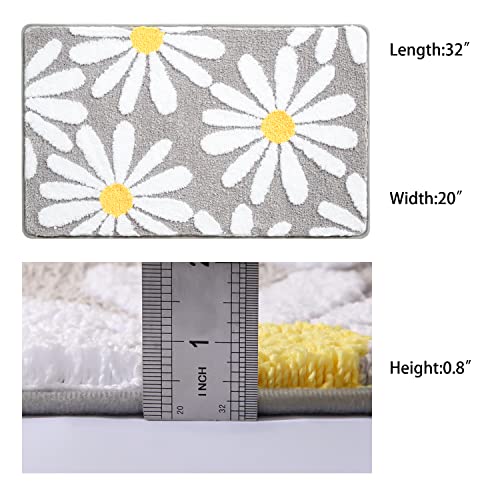 QJHOMO Grey Bath Mat White Flower Rug 50 x 80 cm, Non Slip Bath Mats for Bathroom, Soft Microfiber Bathroom Mat, Machine Washable Rug Durable Bathmat, Super Absorbent Floor Mat for Shower - Cosy Home Interiors QJHOMO Grey Bath Mat White Flower Rug 50 x 80 cm, Non Slip Bath Mats for Bathroom, Soft Microfiber Bathroom Mat, Machine Washable Rug Durable Bathmat, Super Absorbent Floor Mat for Shower - Image 6