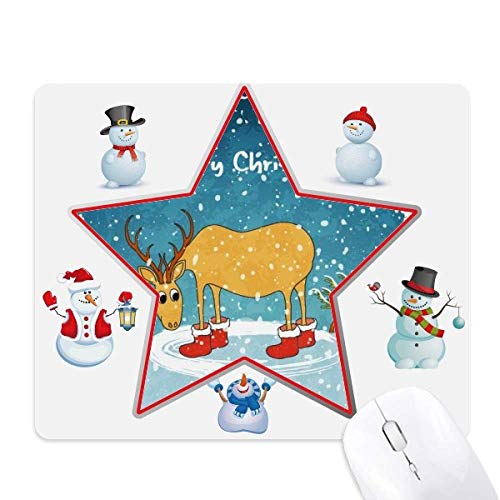 Tapis de souris illustration bonhomme de neige et étoile premium