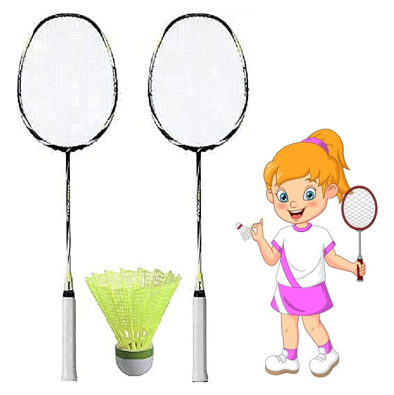LEYSIN Soft Grip Light Weight Badminton Racket Set of 2 Pair with Shuttlecock for Kids Boys and Girls Pack of 1 (B09S11J45S) Amazon Price History, Amazon Price Tracker