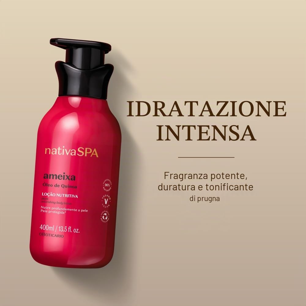 O Boticário Nativa SPA Prugna Set Regalo Cura della Pelle con 3 Prodotti | Crema Idratante Corpo 400ml, Olio Corpo Profumato 200ml e Gel Doccia e Bagno 200g