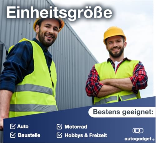 4X Stück Warnwesten Auto gelb 2026 gemäß ISO20471 - PKW & LKW Sicherheitswesten für Sicherheit im StVO - Autozubehör