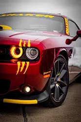 Decalque de farol de marcas de garra disponível em doze cores! Adesivo de vinil genuíno da marca ViaVinyl para carros esportivos (amarelo)