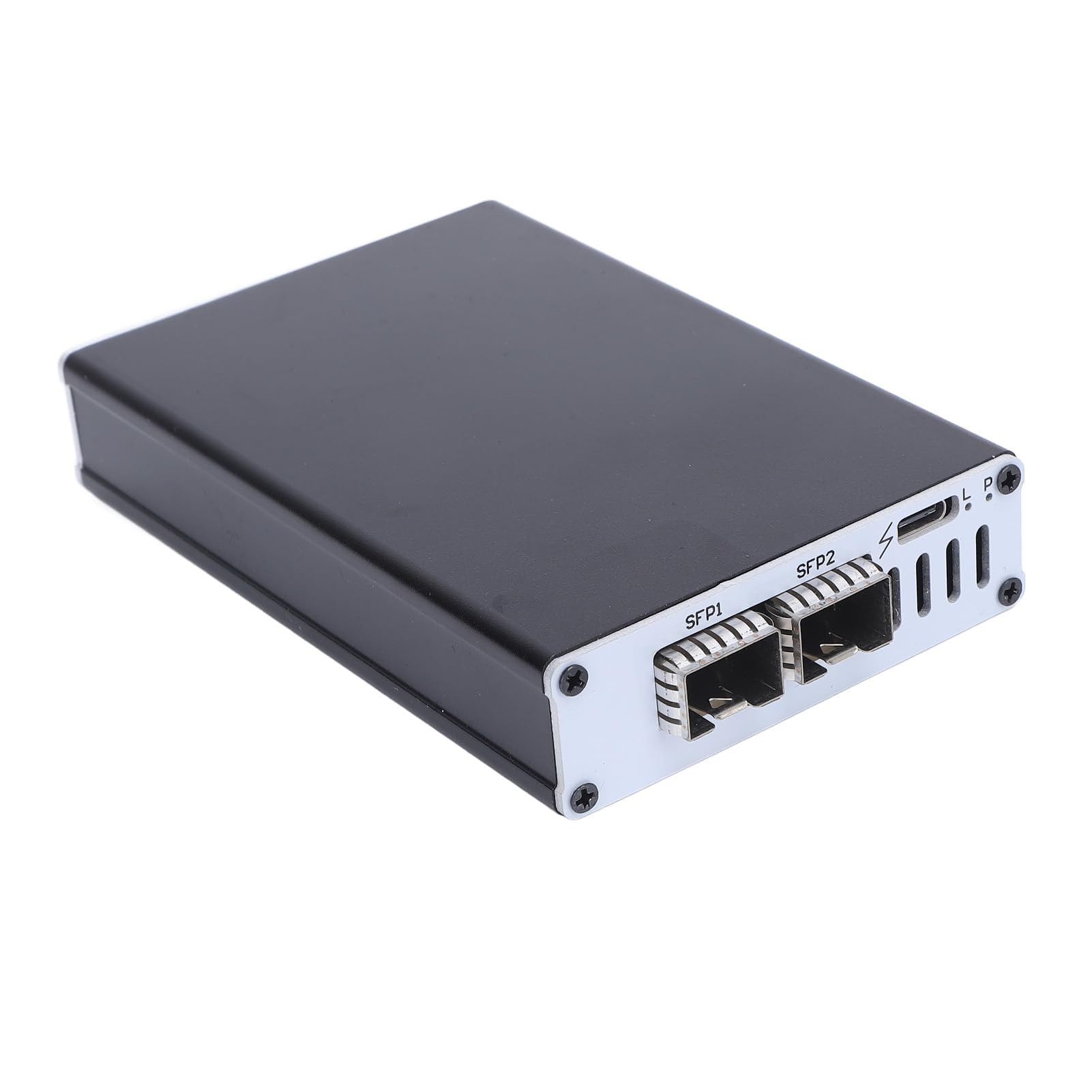 POENVFPO Scheda di rete 25G, interfaccia ottica SFP, Plug and Play portatile in lega di alluminio, per sistemi OS X (doppia porta)